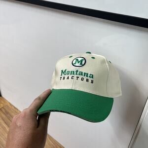 Montana Tractors Leader In Quality Strapback Hat Tan OS Adjustable Embroidered